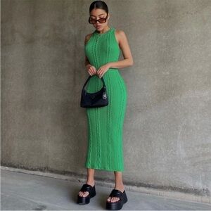 Zara green knit dress